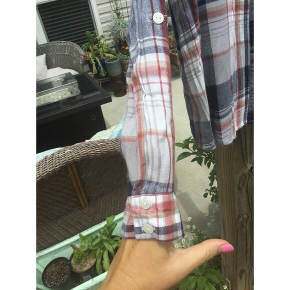 Knox rose shirt XL extra large flannel plaid lace insert women festival fairy - Picture 3 of 9